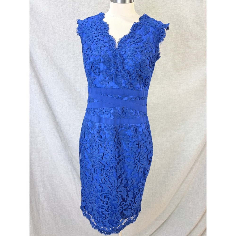 Tadashi Shoji Royal Blue Lace Midi Dress